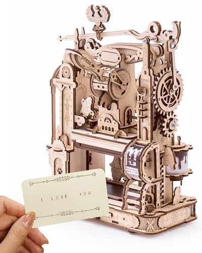 ROWOOD 3D Puzzle Holz Druckmaschine, Mechanische Modell Kit Für Erwachsene Zu Bauen, DIY Holz BAU Handwerk, Kühle Spielzeug Für Geburtstagsgeschenke, LK602 von ROKR