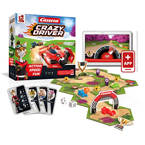 Rudy Games Crazy Driver – Interaktives Rennspiel mit App – Actionreiches Gesellschaftsspiel für die ganze Familie und Freunde – Ab 8 Jahren – Für 2-4 Spieler von Rudy Games