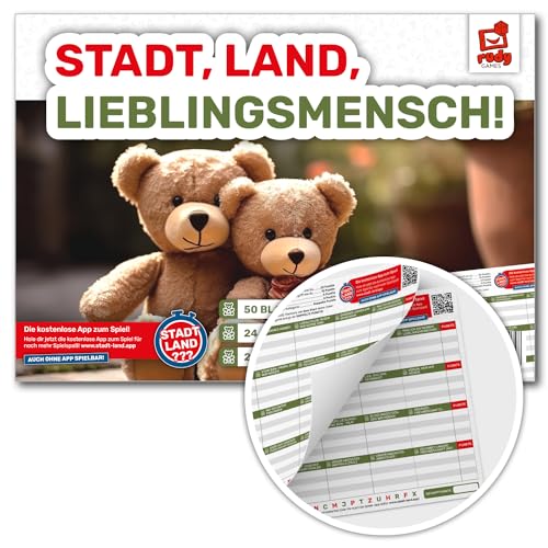 rudy games - Stadt-Land-Lieblingsmensch, Spielblock, Gesellschaftsspiel, Reisespiel, Familienspiel, Partyspiel, Geschenk, Mitbringsel, ab 8 Jahren, (RG038) von rudy games