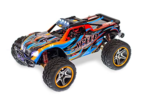 s-idee® 104009 RC Buggy 1:10 2,4 GHz 45 km/h ferngesteuert Monstertruck schnell proportional led WL XK 104009 von s-idee