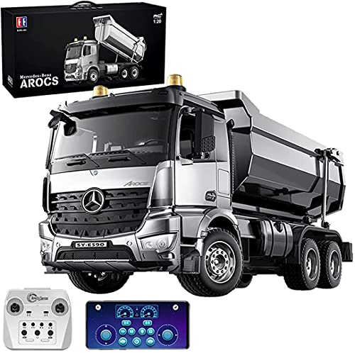 s-idee® E590-003 Mercedes Arocs Rc Kompaktlader Dump Truck Metall Kipper 1:20 LKW 4WD 10 Kanal Kipplader Double E von s-idee