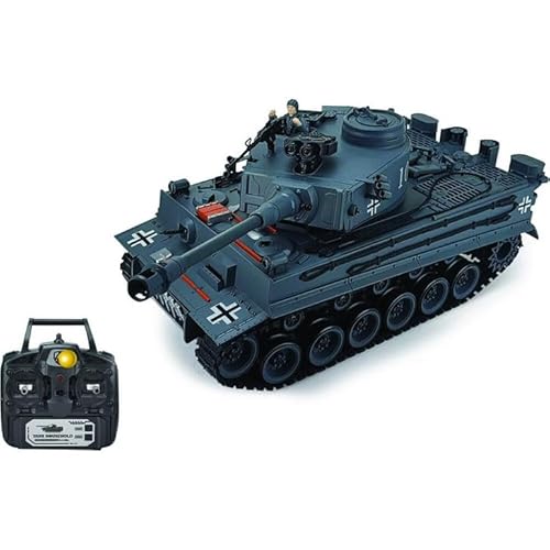 s-idee® RC Panzer S812 German Tiger grau 1:18 2.4 Ghz Battle Tank mit Schussfunktion von s-idee