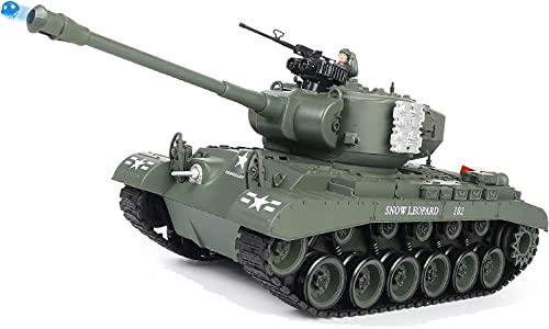 s-idee® RC Panzer S814 Snow Leopard grün 1:18 2.4 Ghz Battle Tank mit Schussfunktion von s-idee