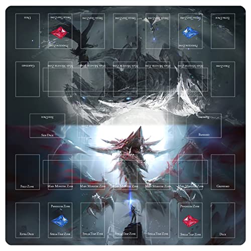 Sabermaster Gummimatte für 2 Spieler, quadratische Spielmatte für Gamer, 60 x 60 cm, 4 Stück von sabermaster