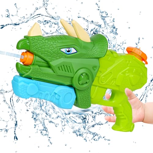 Dino Wasserpistole Kinder 660ml Wasserpistole Mit Großer Reichweite Wasserspritzpistole Wasserpistolen Reichweite 10-11 Meter Water Gun Garten für Kinder und Erwachsene Rosa von sacemontic