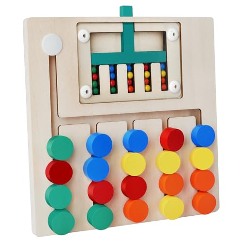 Spielzeug ab 3 Jahre, Montessori Holzspielzeug ab 4 5 6 7 8 9 Jahre, Kinderspielzeug Lernspiele Denksport Logikspiel Board, Farbabstimmung Reisespiele für Jungen und Mädchen, Geburztag Ostern Geschenk von sacemontic