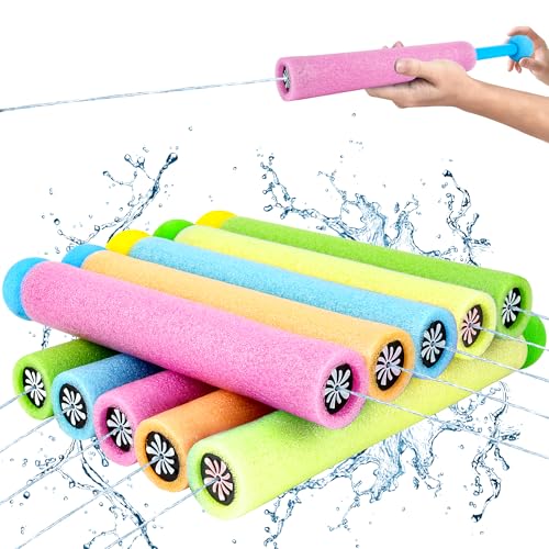 10 Stück Wasserpistole Schaumstoff Kinder Wasserspritzpistolen Schaumstoff 10cm Reichweite Wasserspritzer Sommer Spielzeug Garten Pool Party Mitgebsel für Kinder Jungen Mädchen 5 Farbe von sacemontic