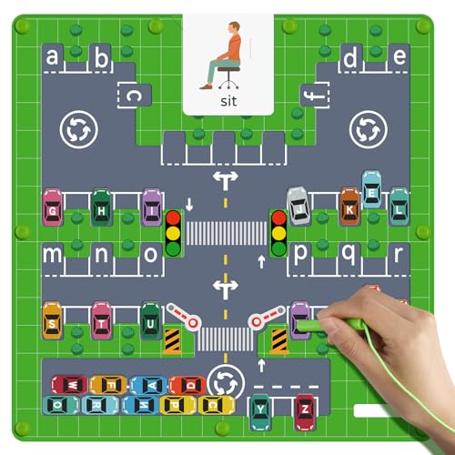 sacemontic Magnetspiel Montessori Spielzeug, Holz Labyrinth Spiel Kinderspielzeug ab 3 4 Jahre, Alphabet Lernspielzeug Motorikspielzeug, Sinnesspielzeug für Kinder 5-7 von sacemontic