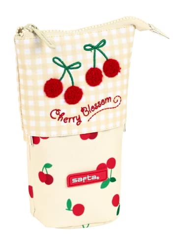 Safta 842228898 Federmäppchen Cherry 8 x 19 x 6 cm, Einfarbig, bunt von safta