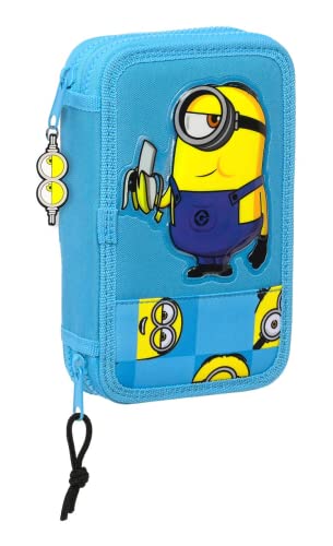 safta 412228854 Doppelmäppchen Pqño 28 Stück Minions Minionstatic 12,5 x 19,5 x 4 cm, bunt von safta