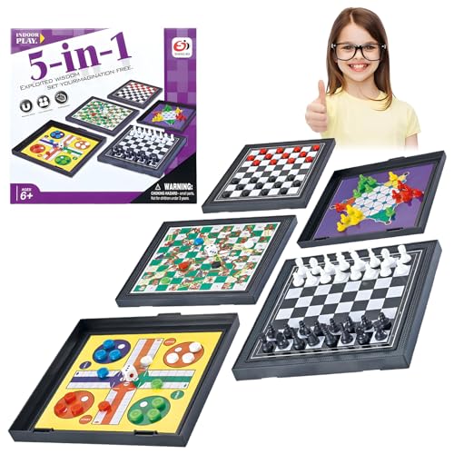 saijer Snakes and Ladders, 5 in 1 Reisespiele Magnetic Spiel Mini Schach Spielesammlung Kinder Reisespiele Magnetisch Tragbar Multifunktional Schlangenschach Flugschach Faltbar Brettspiele saijer Snakes and Ladders, 5 in 1 Reisespiele Magnetic Spiel Mini Schach Spielesammlung Kinder Reisespiele Magnetisch Tragbar Multifunktional Schlangenschach Flugschach Faltbar Brettspiele von saijer