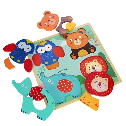 Holzpuzzle, pädagogisches Tierpuzzle für Kinder ab 8m+ Bambam von sarcia.eu