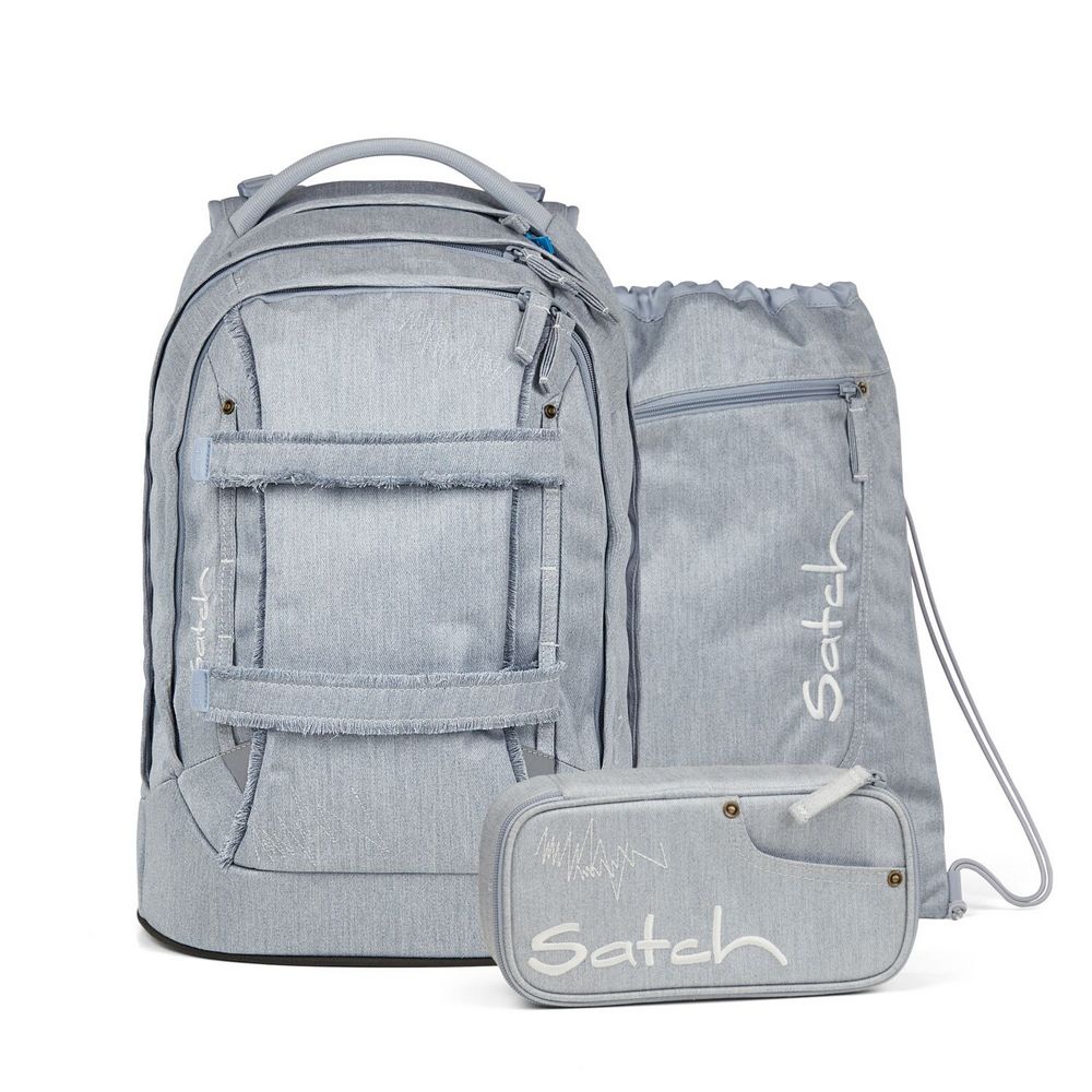 satch Schulrucksack pack Washed Blue 3tlg. - Next Denim Edition von satch