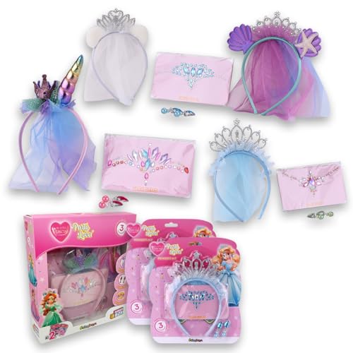 Sbabam FUNNY BOX My Little Princess Party Lover, Girl's Headband Kit mit Prinzessin Zubehör enthalten, Pack 2 Pcs - Prinzessin Chaplet mit Strass Aufkleber Edelsteine, Girl's Clip Ohrringe und Zepter von #sbabam