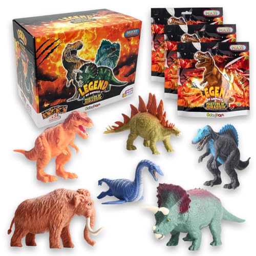 Sbabam Funny Box Legend of Animals Master of Jurassik, Dinosaurier für große und ausziehbare Kinder, 3-teilig, Kiosk Spielzeug mit T-Rex Triceratops und andere - Baby Geschenk Tiere von #sbabam