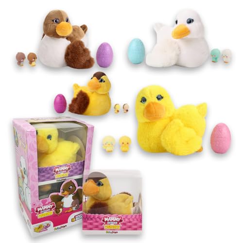 Sbabam Funny Box Mammy Surprise Duck, Kiosk-Spiele für Kinder, Plüschente mit Ei Entenküken, 2 Stück, Weiche Puppen mit Mini Welpen - Ideal Puppe für Mädchen Geschenk von #sbabam