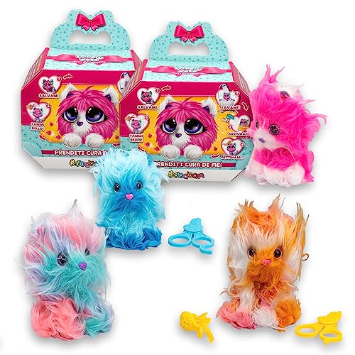 Sbabam Lovely Pets Cutie Cat, Weiches Katze Kuscheltier mit Accessoires, Funny Box 2 Teile, Spielzeug ab 3 Jahre mit Kleinen Tiere Figuren als Baby Geschenk – Kuscheltier Katzen zum Kämmen von #sbabam