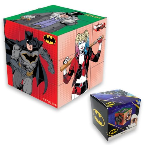 #sbabam DC Play Cube Batman Edition - Magic Face Changing Cube mit Batman, Joker, Robin, Penguin, Harley Queen und Two Face - Superhelden- und Schurken-Stresswürfel, Spiele für Kinder und Erwachsene von #sbabam