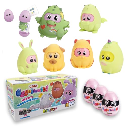 #sbabam Funny Box Creo Eggy Animals, Spielzeug für Kinder aus dem Zeitungskiosk, 3 Stück, ideales Spielzeug für Kinder, Eier mit Aufklebern und Tierkleidung inklusive, Finde Katze, Hund, Dinosaurier #sbabam Funny Box Creo Eggy Animals, Spielzeug für Kinder aus dem Zeitungskiosk, 3 Stück, ideales Spielzeug für Kinder, Eier mit Aufklebern und Tierkleidung inklusive, Finde Katze, Hund, Dinosaurier von #sbabam