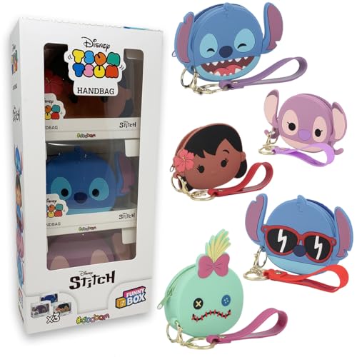 #sbabam Funny Box Disney Tsum Tsum, Handtasche für Mädchen und Jungen mit Stitch-Figuren, 3-teilig, Geburtstags-Gadget mit Aufkleber und Riemen zum Befestigen am Rucksack, weiche Tasche für Mädchen #sbabam Funny Box Disney Tsum Tsum, Handtasche für Mädchen und Jungen mit Stitch-Figuren, 3-teilig, Geburtstags-Gadget mit Aufkleber und Riemen zum Befestigen am Rucksack, weiche Tasche für Mädchen von #sbabam