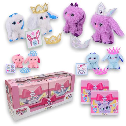 #sbabam Funny Box Lovely Pets Magic Party, Kuscheltiere mit Zubehör enthalten, 2 Stück, Tiere Spielzeug für Kinder, Spiele für Kinder und Zeitungskiosk, Plüsch zum Waschen, Trocknen, Kämmen von #sbabam