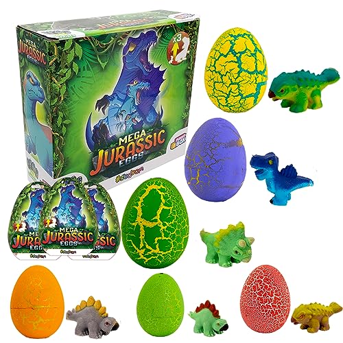 #sbabam Funny Box Mega Jurassic Eggs, Spielzeug ab 3 Jahre, 3er-Pack, Dinosaurier Spielzeug für Kinder, die aus Magischen Eiern Geboren Werden - Ideal als Baby Geschenk von #sbabam