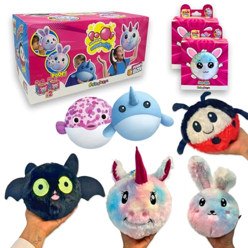 #sbabam Funny Box Poof Surprise So Small So Big, aufblasbarer Plüsch für Kinder, 2 Stück, Puppen, die groß Werden - Sie können Einhorn, Vampir, Marienkäfer und andere Finden von #sbabam