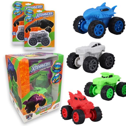 #sbabam Funny Box Xtendezz Monster Trucks, weiche Kinderspielzeug Autos, 2er Pack, Kinderspielzeug für Zeitungskioske - Super Dehnbare langlebige Maschine für Kindergeschenke, +3 Jahre von #sbabam