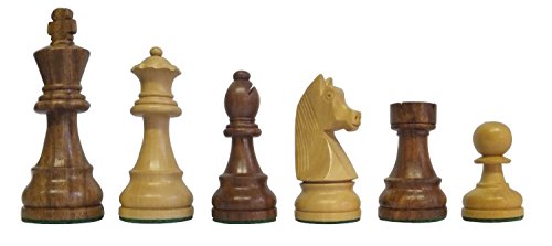 SchachQueen - Bundesliga Turnier Schachfiguren braun/weiß Classic Holz Königshöhe 97 mm von SchachQueen