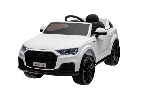 Kinder Elektroauto Audi Q7 mit Zwei Motoren+LED+FB+Audio Modul Weiss von schnaeppchenmeile-online