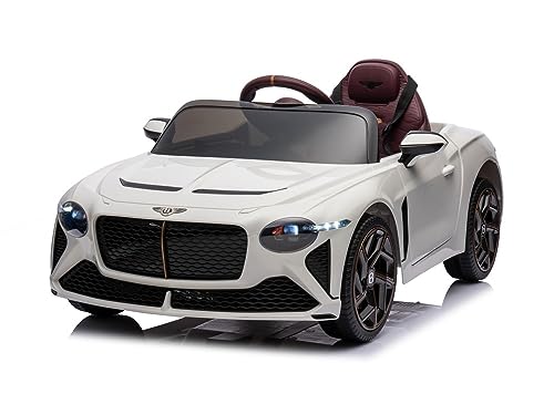 Kinder Elektroauto Bentley Bacalar 12V +Vier Motoren+LED+Audio+FB,weiß von schnaeppchenmeile-online