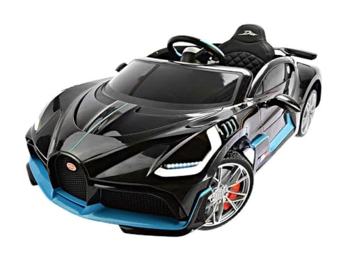 Kinder Elektroauto Bugatti Divo 12v, Zwei Motoren, Audio-Modul, Beleuchtung, schwarz von schnaeppchenmeile-online