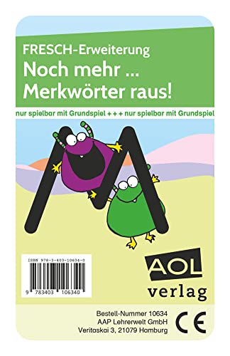 FRESCH-Erweiterung: Noch mehr... Merkwörter Raus!: Ergänzungskarten für das LRS-Lernspiel zum Festigen und Vertiefen der Strategie Merken (1. bis 4. Klasse) von scolix