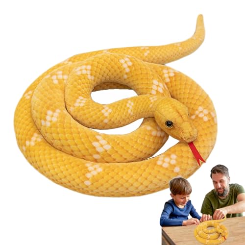 scyca Anaconda Schlangenplüsch,Schlangenstofftier - 75 Zoll langes Schlangen-Plüschtier,Großes Anaconda-Plüschtier, realistische Schlange, gefüllte Pluhies, Streich-Requisiten für Kinder und von scyca