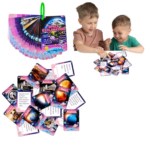 scyca Karteikarten Lernspielzeug für Kleinkinder, Vorschul-Früherziehungskarten - Weltraumpädagogisches Spielzeug für Vorschulkinder,Flash Cards Sight Word-Spiele für Kinder, Kleinkinder, ab 3 Jahren von scyca