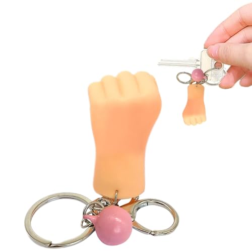 scyca Mini-Schlüsselanhänger mit winzigen Fingerhänden, Mini-Schlüsselanhänger mit Flacher Hand | Realistische kleine Fingerhände | Langlebiges Handspielzeug für Gags-Partys, von scyca