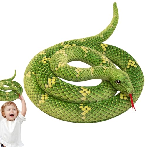 scyca Plüschschlange, Stoffschlange,Realistisches Schlangen-Kuscheltierspielzeug, 190 cm lang | Großes Anaconda-Plüschtier, realistische Schlange, gefüllte Pluhies, Streich-Requisiten für Kinder und von scyca