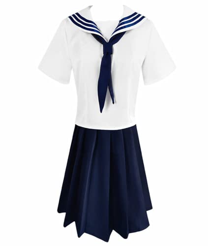 Summer Time Rendering Cosplay Kofune Mio Outfits, JK Sailor Costume Suit For Anime Fans Cosplay,White,M von sdfsdfsd