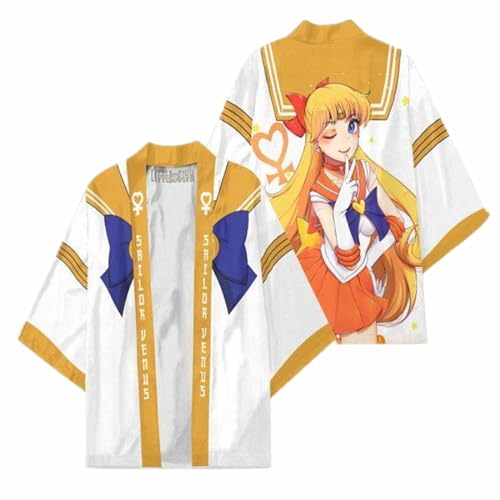 sdfsdfsd Anime-Haori-Kimono, Motiv: Sailor Moon Cartoon, lässiger Umhang für Manga, hübscher Soldaten-Fan, Cosplay-Geschenk von sdfsdfsd