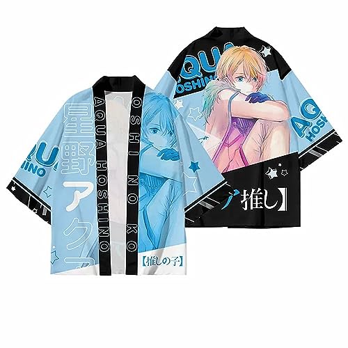 sdfsdfsd Anime OSHI NO KO Cosplay Hoshino Ai Haori Kimono,Lässiger 3D-Digitaldruck-Umhang Für Manga-Fans Geschenke von sdfsdfsd