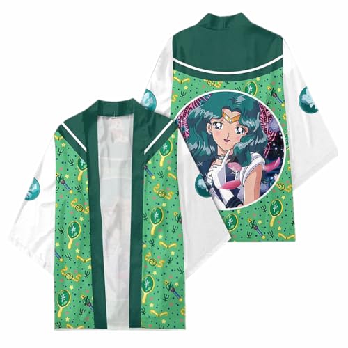 sdfsdfsd Anime Sailor Moon 3D-Druck, Haori-Kimono, Unisex, lässiger Umhang für Manga, hübsche Soldaten-Fans, Cosplay-Geschenke von sdfsdfsd