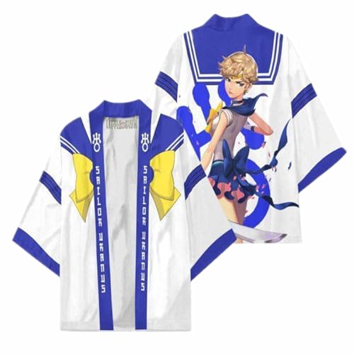 sdfsdfsd Anime Sailor Moon 3D-Druck Haori Kimono, Unisex, lässiger Umhang für Manga Tenoh Haruka Fans Cosplay Geschenke von sdfsdfsd