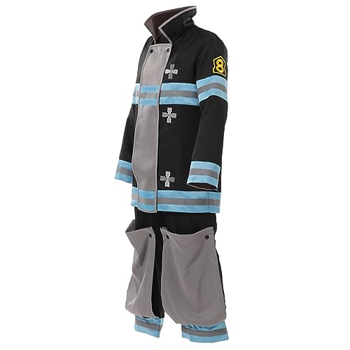 sdfsdfsd Fire Force Cosplay Shinra Kusakabe Kleidung,Unisex Valiant Uniform Anzüge Für Anime Manga Fans Cosplay von sdfsdfsd