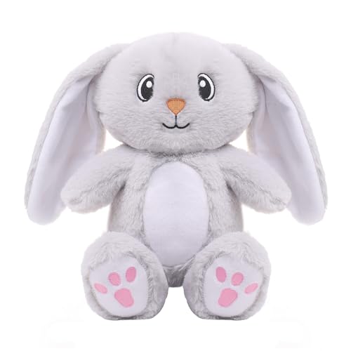 seOSTO Bunny 27cm/10.6“ Plüsch Kuscheltier Kaninchen Teddy Babies Geschenk Geburtstagsgeschenke für Jungen Andenken Kaninchen Stofftier für Mädchen - Grau von seOSTO