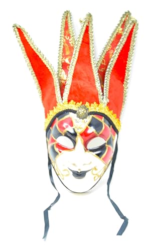 Erwachsene, venezianische Vollgesichtsmaske, 42 cm, Gesichtsbedeckung, Königin des Geistes des Karnevals, spanische Brasilien-Maske, Festival, Buffetglocken von services