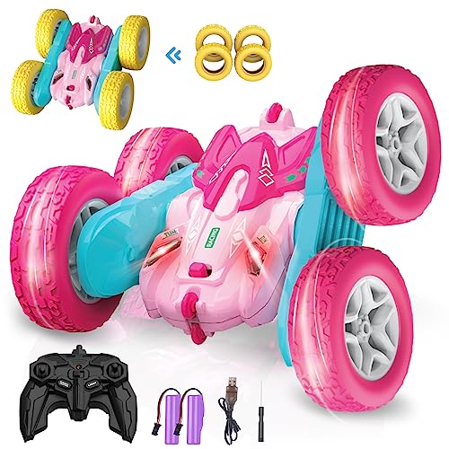 seveclotree Ferngesteuerte Auto für Mädchen Kinder,4WD 2.4 Ghz Fernbedienung 360° Flip RC Stunt Autos,Outdoor und Indoor Fahrzeug Spielzeug,Geschenke für Jungen Kinder Mädchen 3-10 Jahre von seveclotree