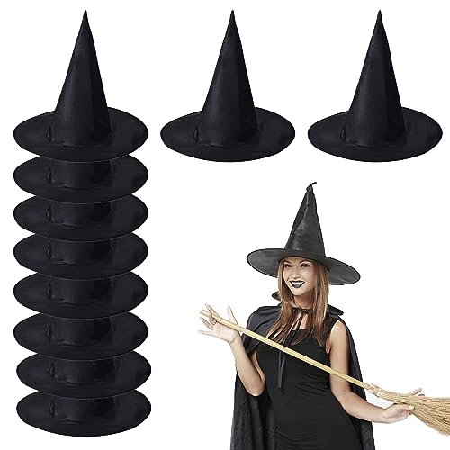 shallyong Halloween Hexenhut 10 Stück, Hexenhut Deko für Damen, Hexenhüte, Witch Hat, Hexenhut Damen für Halloween Cosplay von shallyong