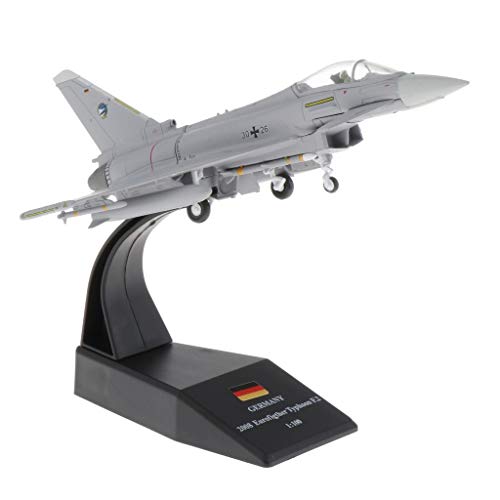 sharprepublic Eurofighter Typhoon Druckgussflugzeug Maßstab 1:100, Schwarz, Grau, Militär, Hobbyisten und Sammler, Jugendliche, Unisex von sharprepublic