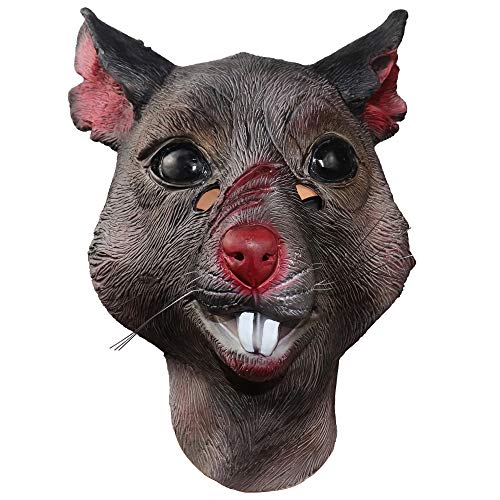 shayulajiao Ratte Maske, Halloween Tiere Ratte Narbe Latex Vollkopfmaske Für Karneval Kostüm Party Parade von shayulajiao
