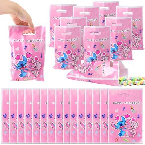 Stitch Geschenktüten 30Pcs Party Gunst Taschen, rosa Geburtstag Party-Taschen für Kinder, Süßigkeiten Taschen behandeln Taschen Goodie Taschen für Mädchen Jungen Geburtstag Party Supplies von shengo